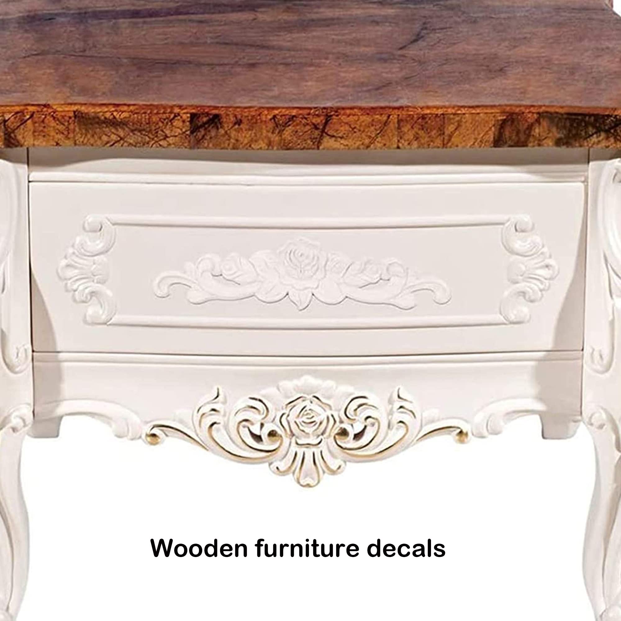 Pamtns Houten Ornament Applicatieframe - 6 Stuks Decoratie Houtsnijwerk voor Meubels, Appliques, Hoeken, Kasten en Muren