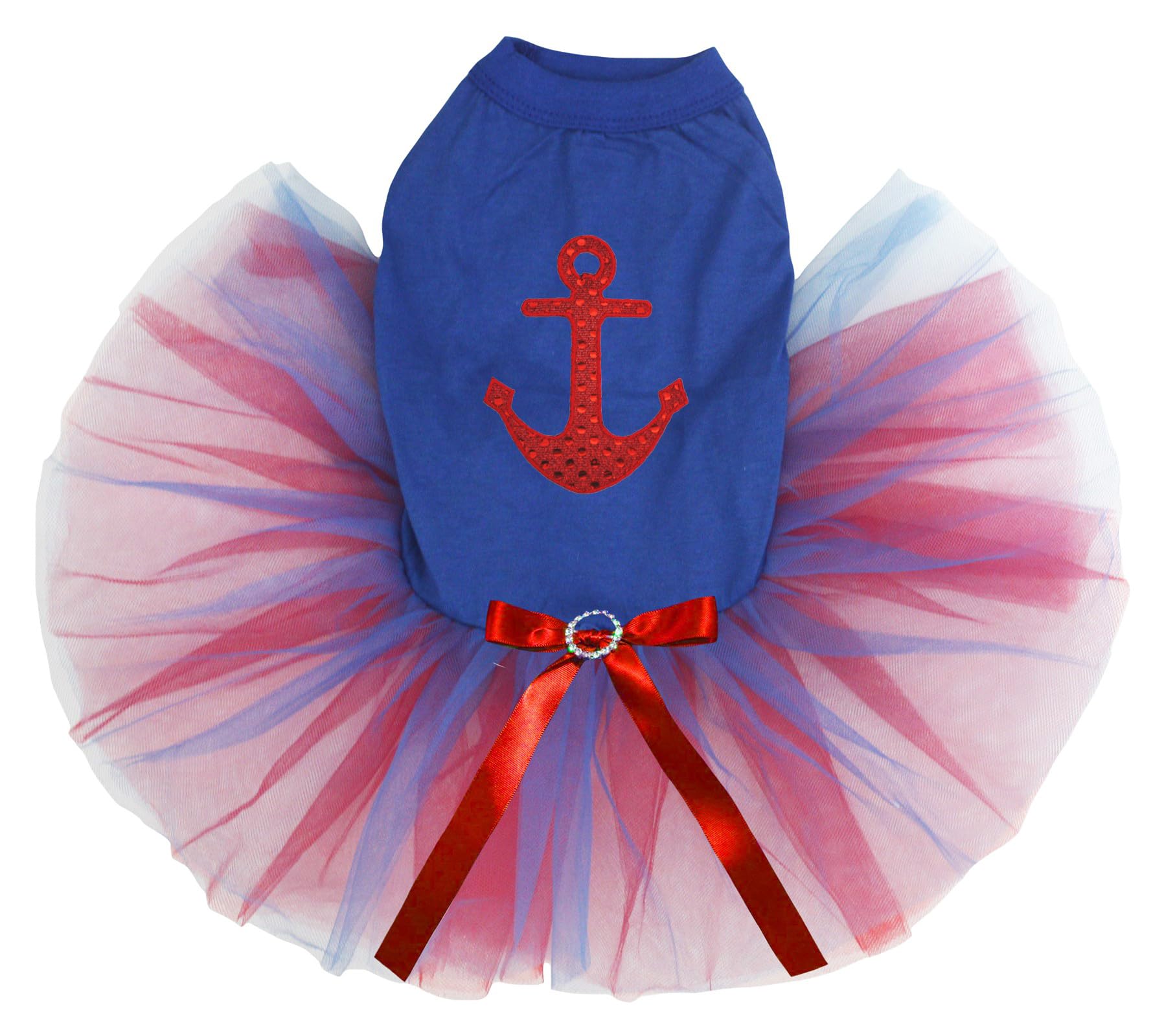 Robe pour chien Red Anchor XL en bleu et rouge pour les balades à la plage