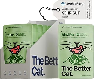 The Better Cat - Grain-Free Wet Food with Extra High Meat Content - Premium Cat Food without Grain and Sugar with Prebiotics (Beef) 12 x 85 g product image