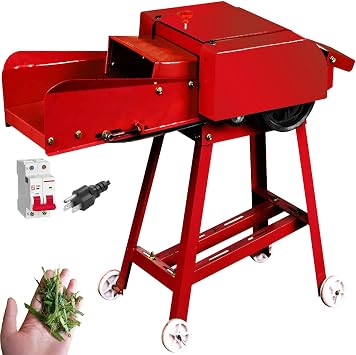 TXMACHINE Lawn Mowers 800kg/h hay Cutter Machine Electric hay Cutter Silage Machine Grass Cutter for Chaff,Corn Straw,Grass,Wheat Straw with Miniature Circuit Breaker Without Motor