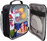 Vista 4 de MNSRUU Lunch Bags for Boys Girls, Wolf Reusable Insulated Lunch Box Thermal Meal Tote Kit, Cooler Bag Organizer with Adjustable Shoulder Strap