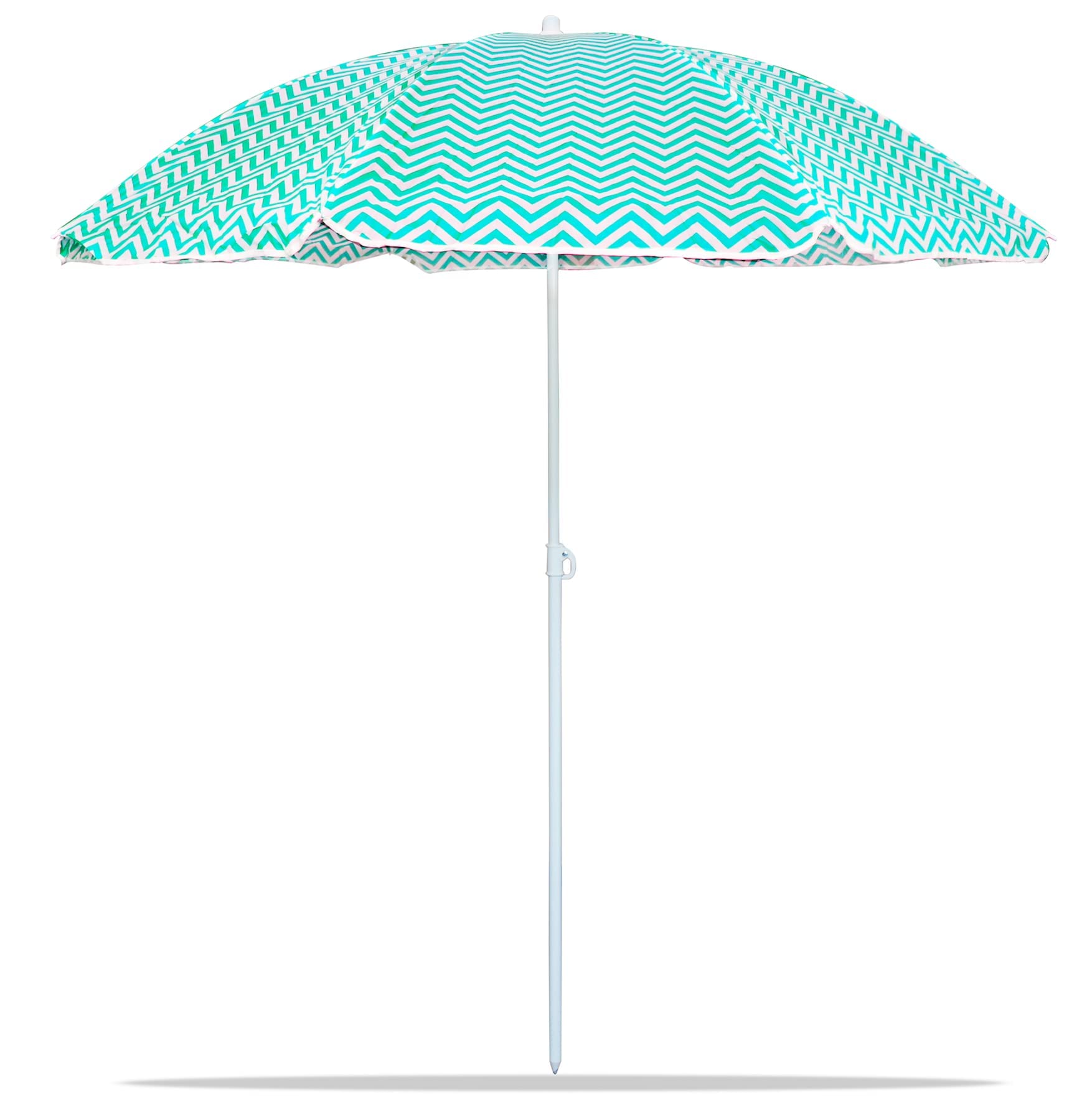 TIENDA EURASIA® Sombrilla de Playa Plegable - Tubo de Acero y Tela de Poliester Resistente - Estampado Rayas Azul - Ø 180 cm - Incluye Funda de Tela