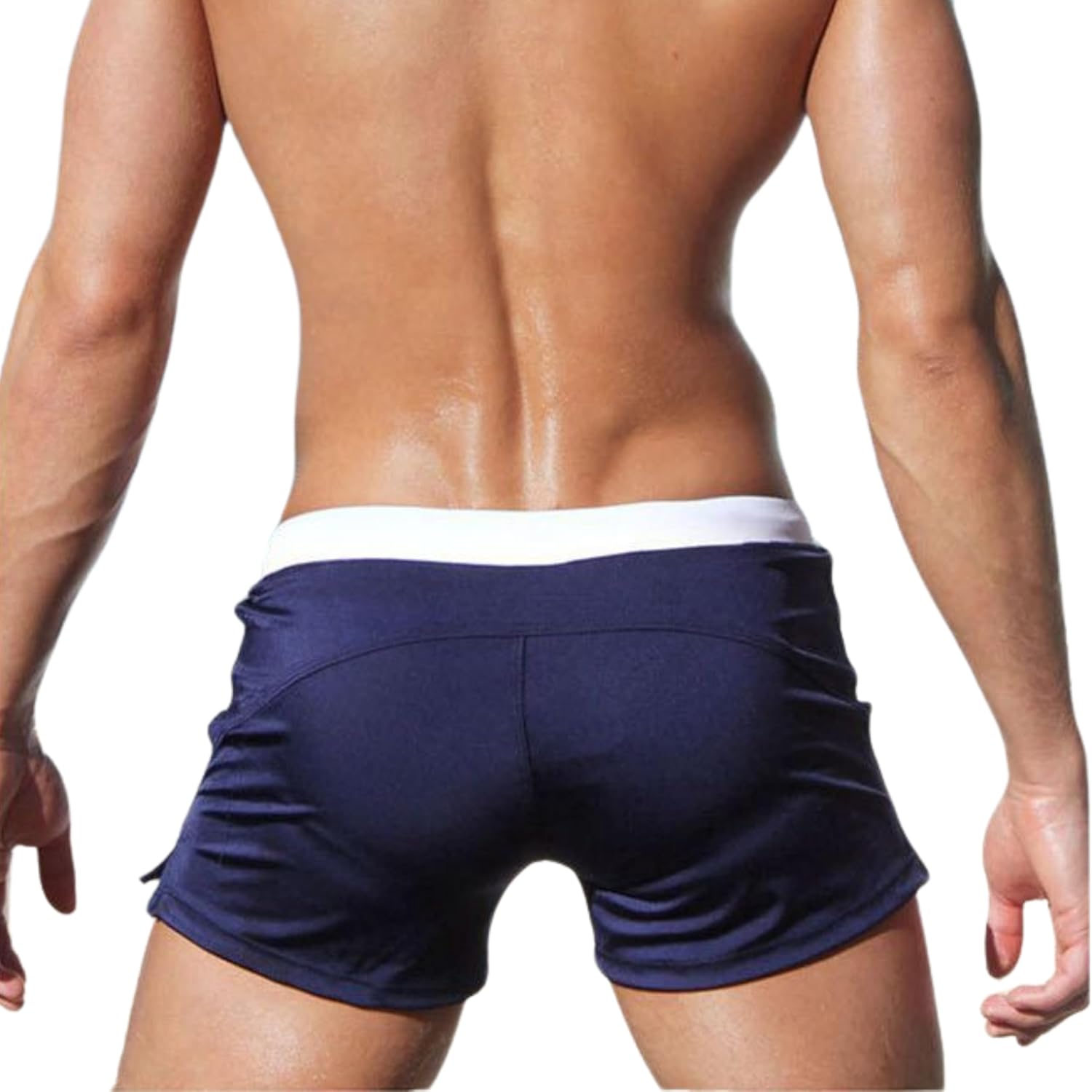 Men's Square Cut Swim Trunks and Drag Suit, Front Pocket - Image 4