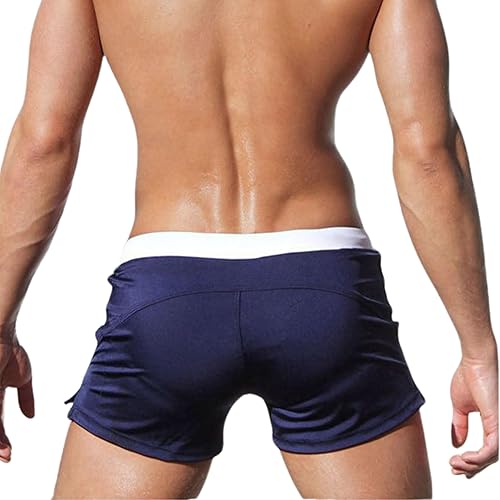 Miniatura 4 de Traje de baño de corte cuadrado para hombre y traje de arrastre, bolsillo frontal
