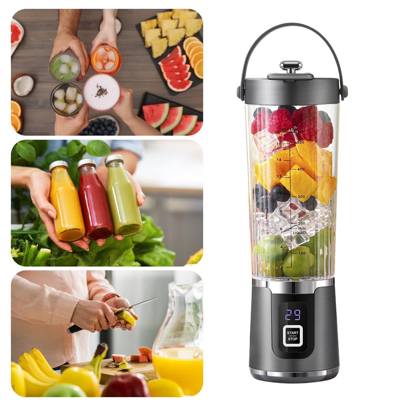 Persönlicher Blender für Shakes Kompakter USB-wiederaufladbarer | Tragbarer Entsafter Mixer Für Shakes Saft Kaffee Getränke Speisen Küche Zuhause Tisch Outdoor Picknic