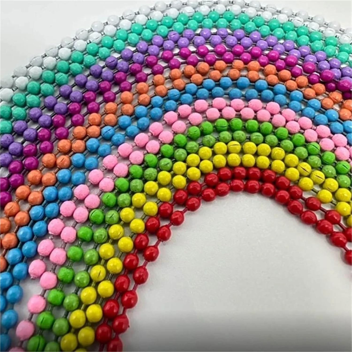 Ball chain, 500Pcs Colorful Beaded Chain for Keychains and Accessories Versatile Metal Small Ball Beads Jewelry Supplies for Tag Making