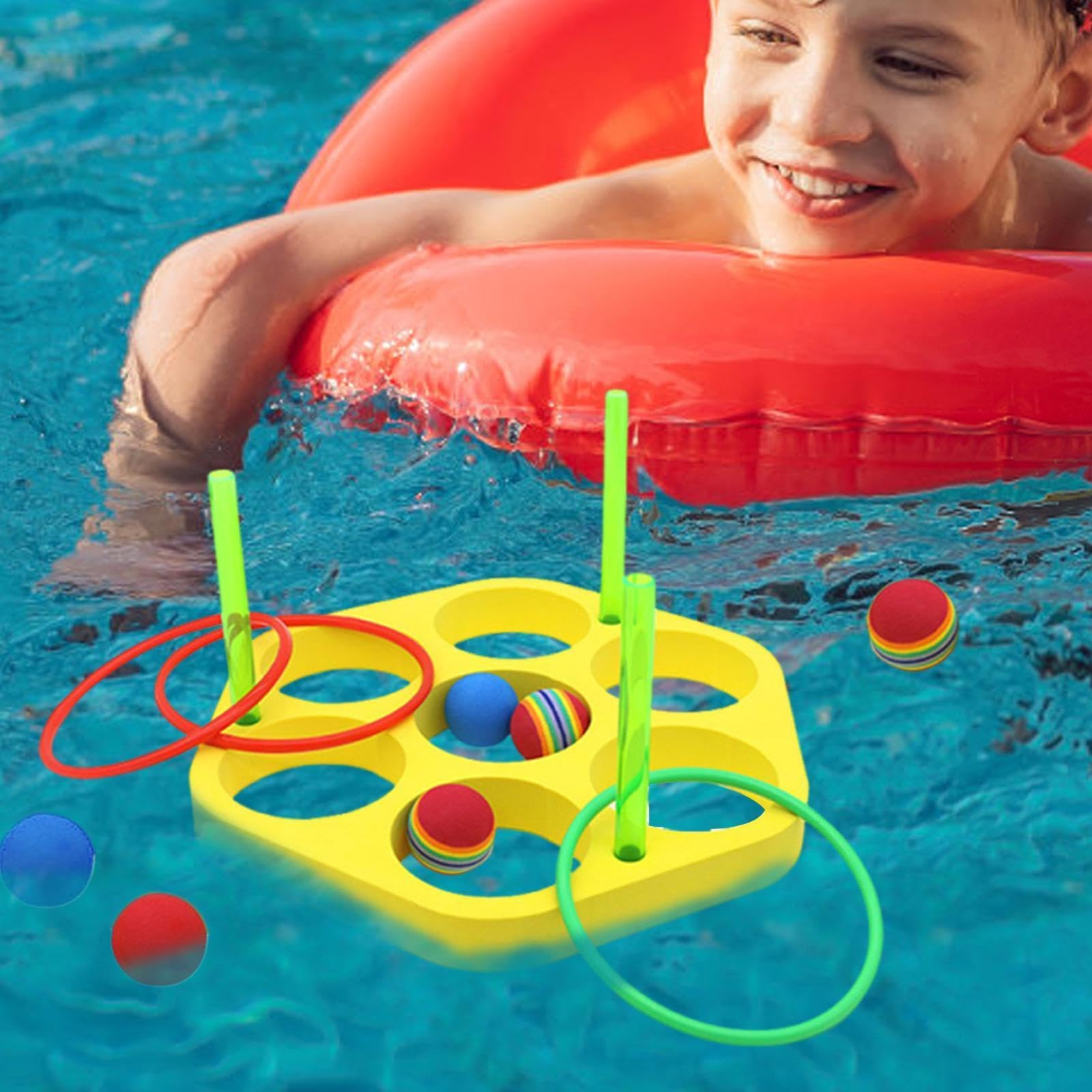 Juego de Anillos Lanzables Juguetes Flotantes Natación Triángulo Y Círculo | Juego Infantil de Aros para Piscina Familia Niñas Niños Exterior Jardín Senda Patio Playa