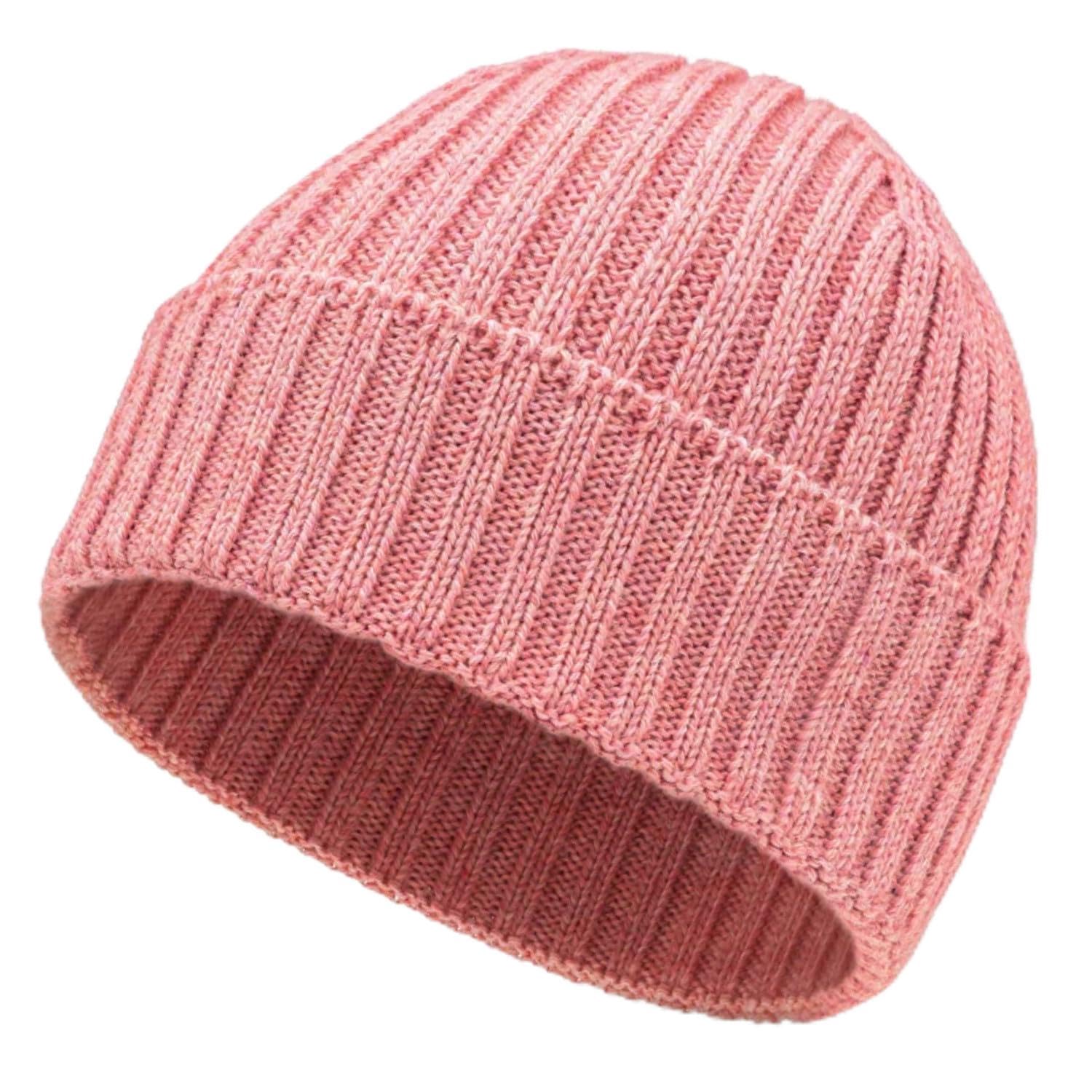 HANSA-FARM miękka damska i męska czapka w 100% z wełny alpaki, w ponad 14 kolorach - wysokiej jakości zimowa czapka z dzianiny / czapka wełniana Beanie, Perlrosa Heather - HF161, jeden rozmiar