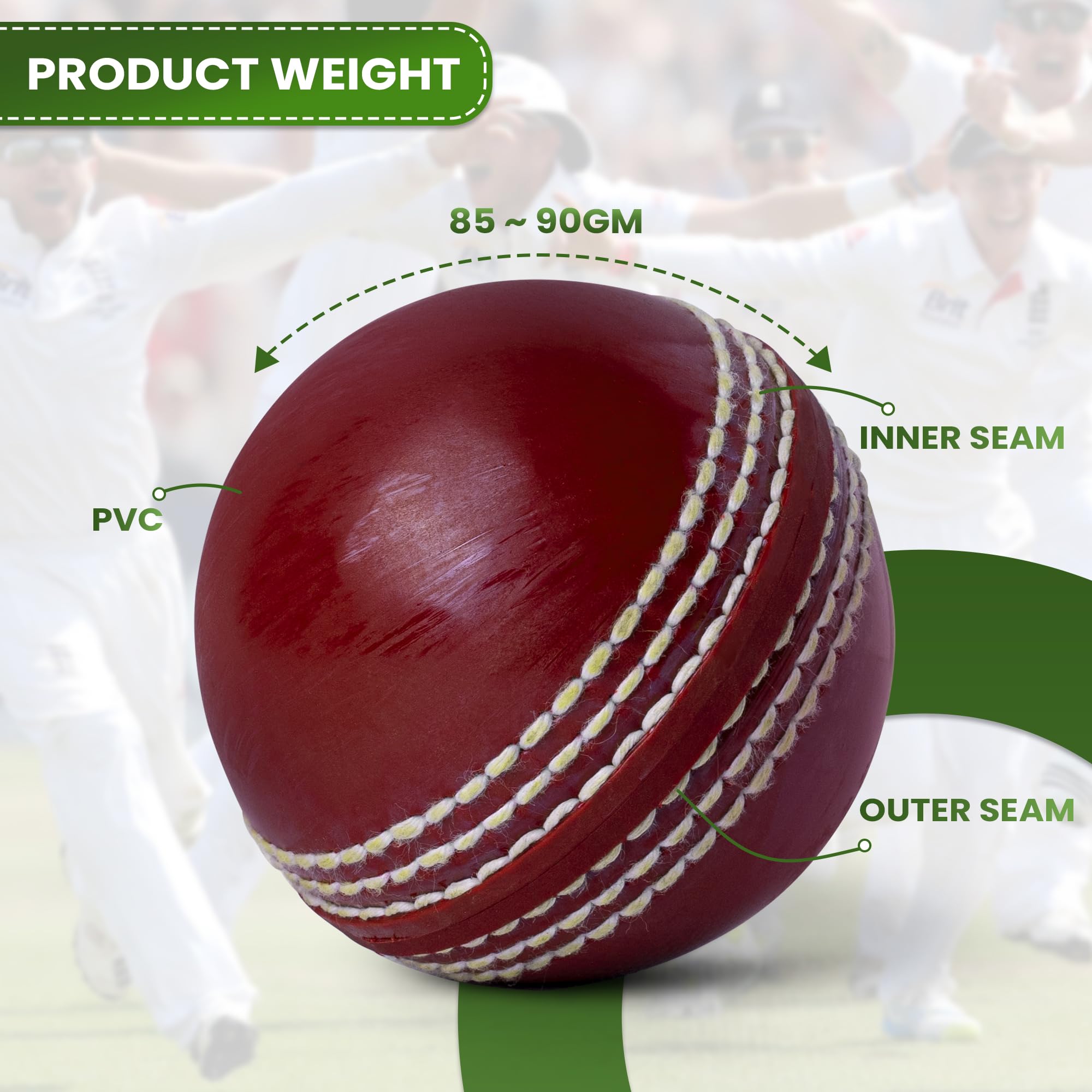 Cricket Ball for Practice and Matches Play Seam Swing Bounce Junior Senior