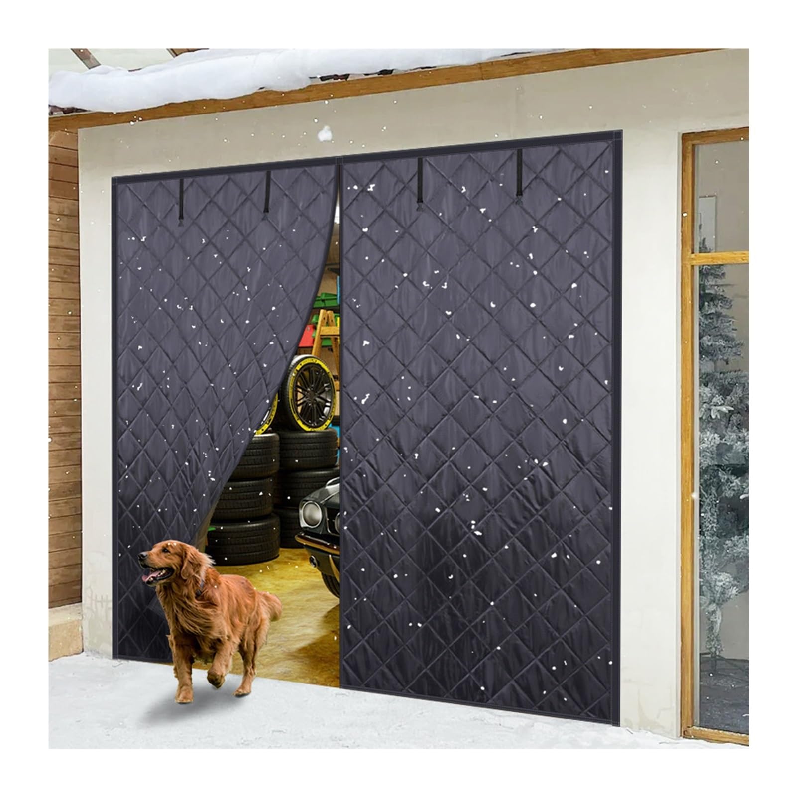 Magnetische, wärmeisolierte Garagentorabdeckung, wasserdicht, schalldicht, Trennwand für Gewächshaus, 1,5 x 1,5 m, energieeffiziente und wetterbeständige Lösung