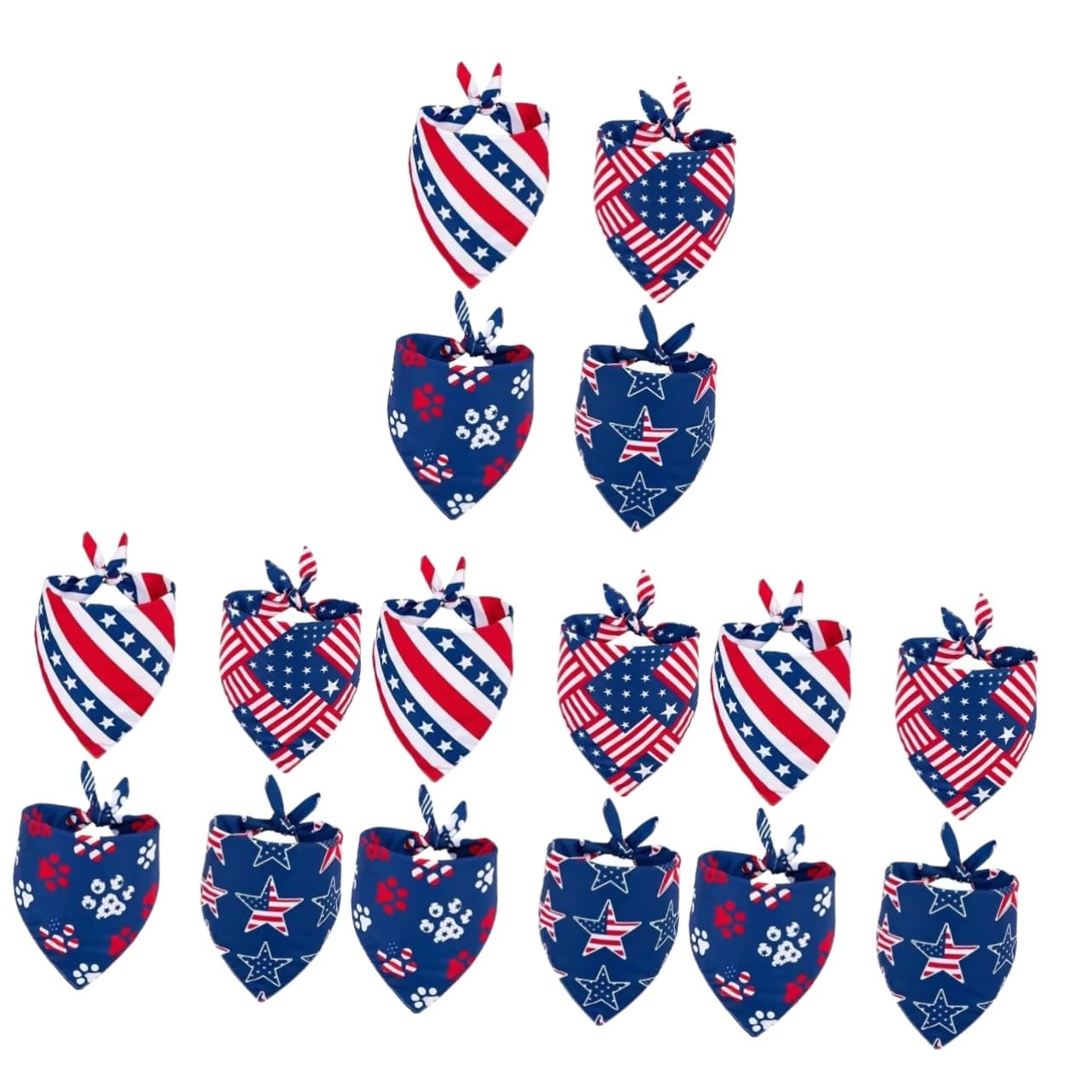 Kisangel 16pièces Bandanas Triangle pour Animaux De Compagnie Écharpes Décoratives Indépendance pour Chiens Et Confortable Et Stylé