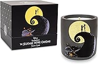 Disney Nightmare Before Christmas Jack & Sally 7oz Concrete Jar Scented Candle - Floral Black Rose Fragrance, 30-Hour Soy Wax Burn