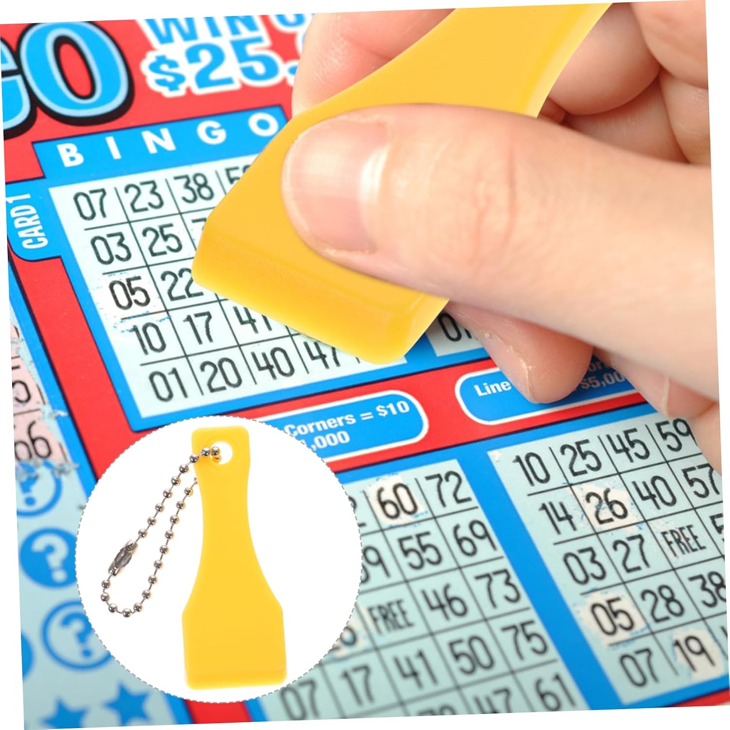 STOBOK 50pcs Lottery Ticket Keychain Scratch Off Tool Scratch Ticket Scratcher for DIY