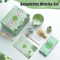 Vista 3 de Clay&Fire Juego de batidor de matcha, juego de matcha de cerámica, cuenco de matcha con boquilla y batidor, kit de té Matcha de 9 piezas