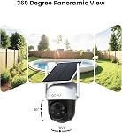 AOSU Caméra solaire de sécurité extérieure - 100% Caméras de sécurité sans fil pour la surveillance à domicile avec panneau solaire fixe, 360° Vue, suivi automatique humain, 2K Vision de la nuit couleur, paquet de 2