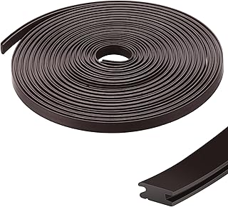 134 Inch Shower Door Magnetic Strip Replacement Flexible Magnetic Strip Insert for Framed Semi Framed Swinging Glass Shower Doors, Black(1 Roll)