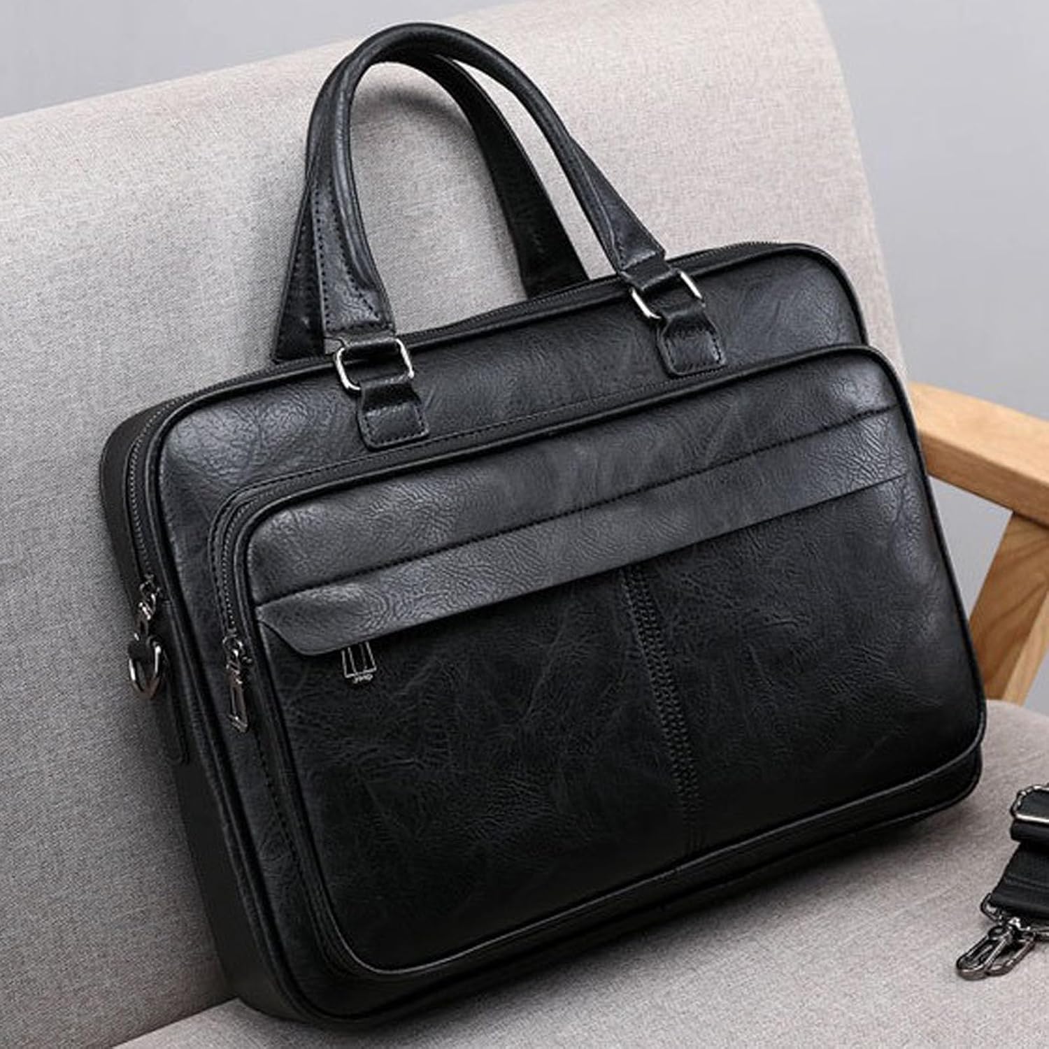 leather Laptop Bag for Men 16 inch Briefcase Waterproof,Computer Handbags Shoulder Crossbody Laptop Bag Business