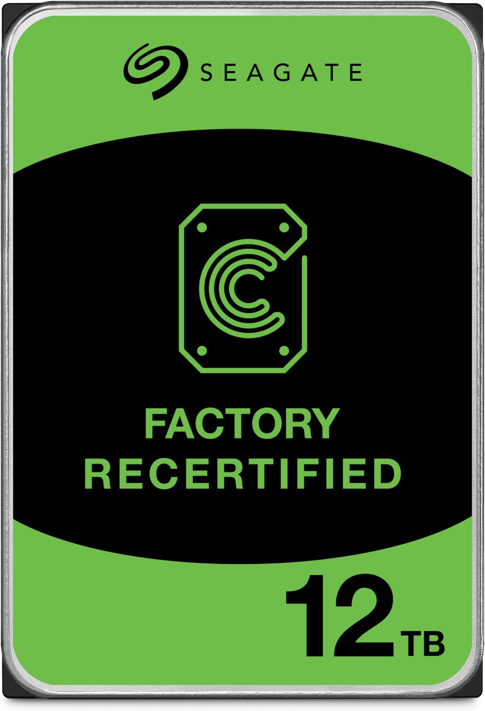 Seagate (Recertified) 12TB IronWolf NAS SATA Hard Drive 6Gb/s 256MB Cache 3.5-Inch Internal Hard Drive for NAS Servers, Personal Cloud Storage (ST12000VN0007)