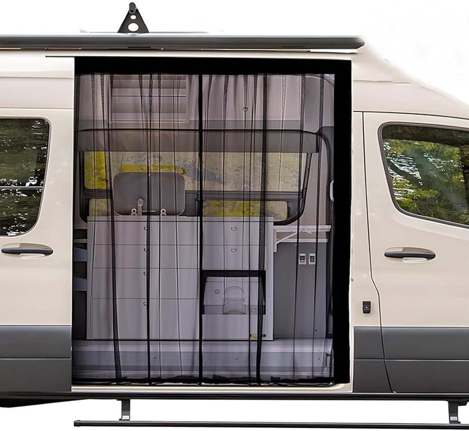 RV Door Screen, Fly Proof UV Resistant, Privacy Screen Protective Door Mesh, Shield for Camping Outdoor Adventure Road Trip Travel Long Driving Parking Vacation Daily Use