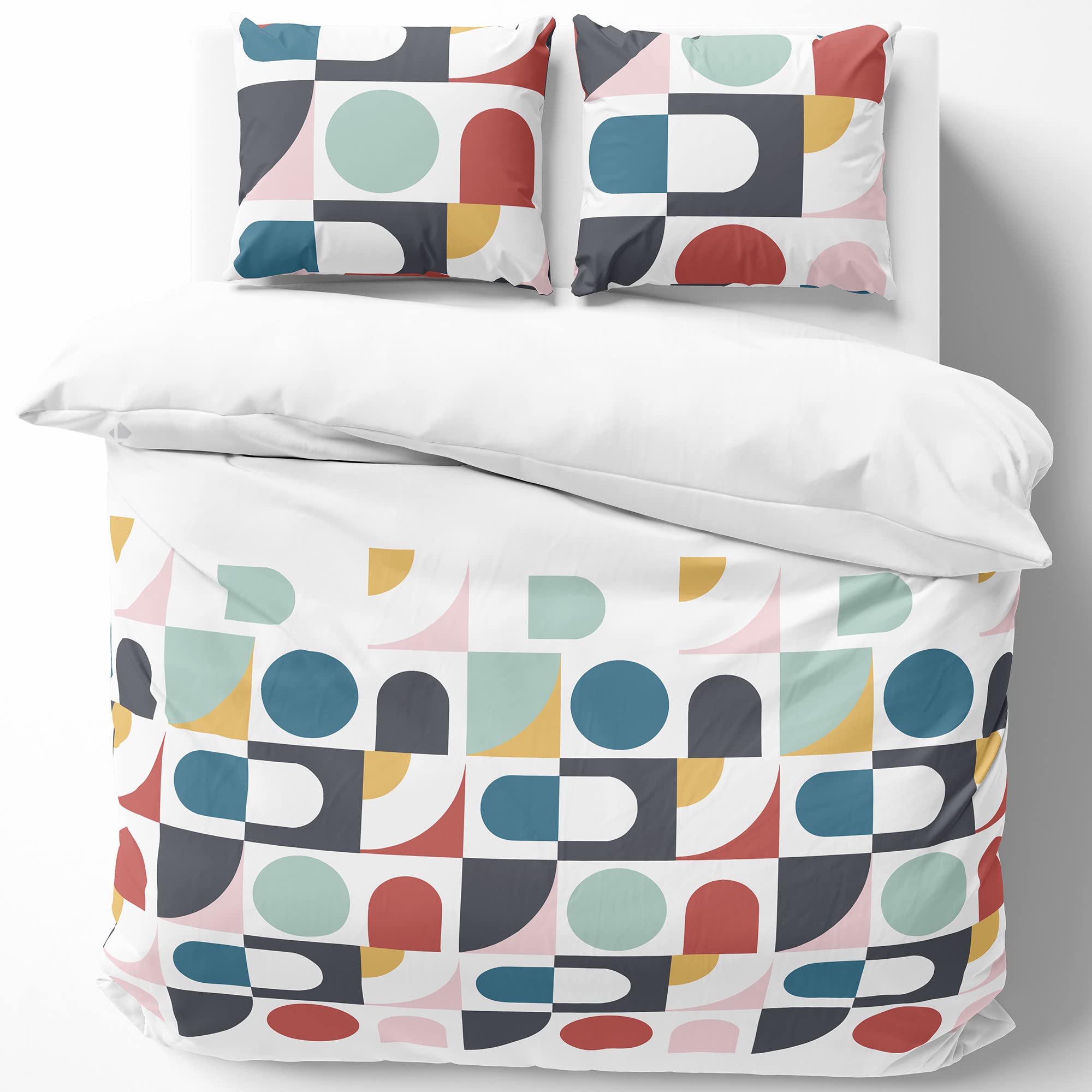 Linnea Parure de lit 240x220 cm 100% Coton Issu de l'agriculture Biologique Titane Blanc