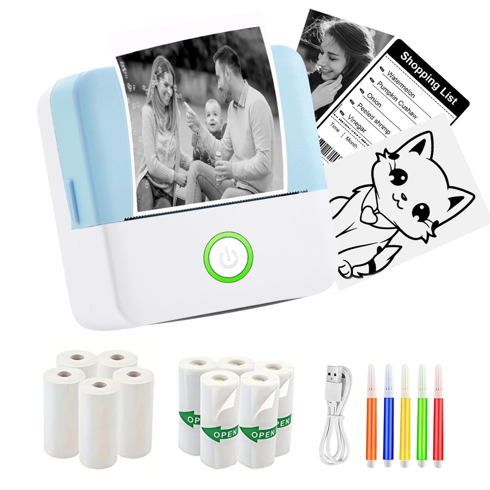 Amazon.co.jp: ミニプリンター ポータブルサーマルインクレス