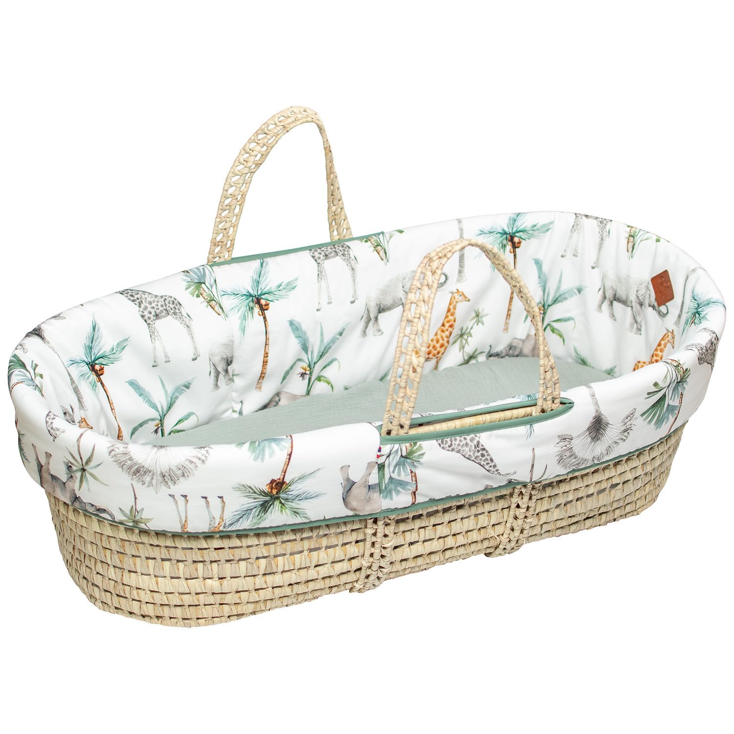 Sevira Kids | Couffin bébé avec Matelas, Habillage et Drap Housse, Safari - TU - Made in France TU