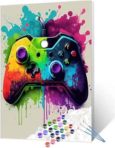 Kits de pintura por números, lienzo de 16 x 20 pulgadas, pintura al óleo para niños, estudiantes, adultos principiantes con pinceles y pigmento