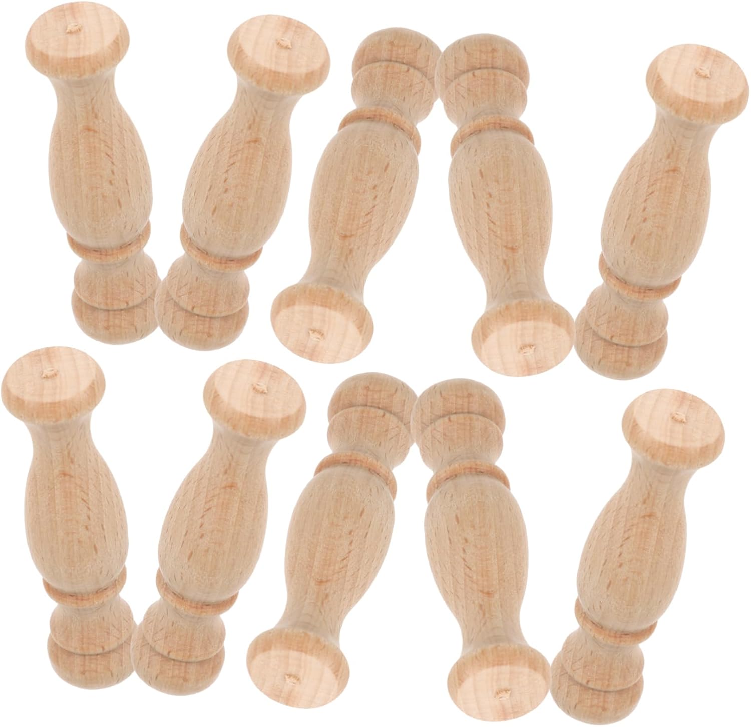 10pcs Unfinished Wooden Spindle Roman Column Posts Wood Balusters for Staircase Balusters Furniture Post