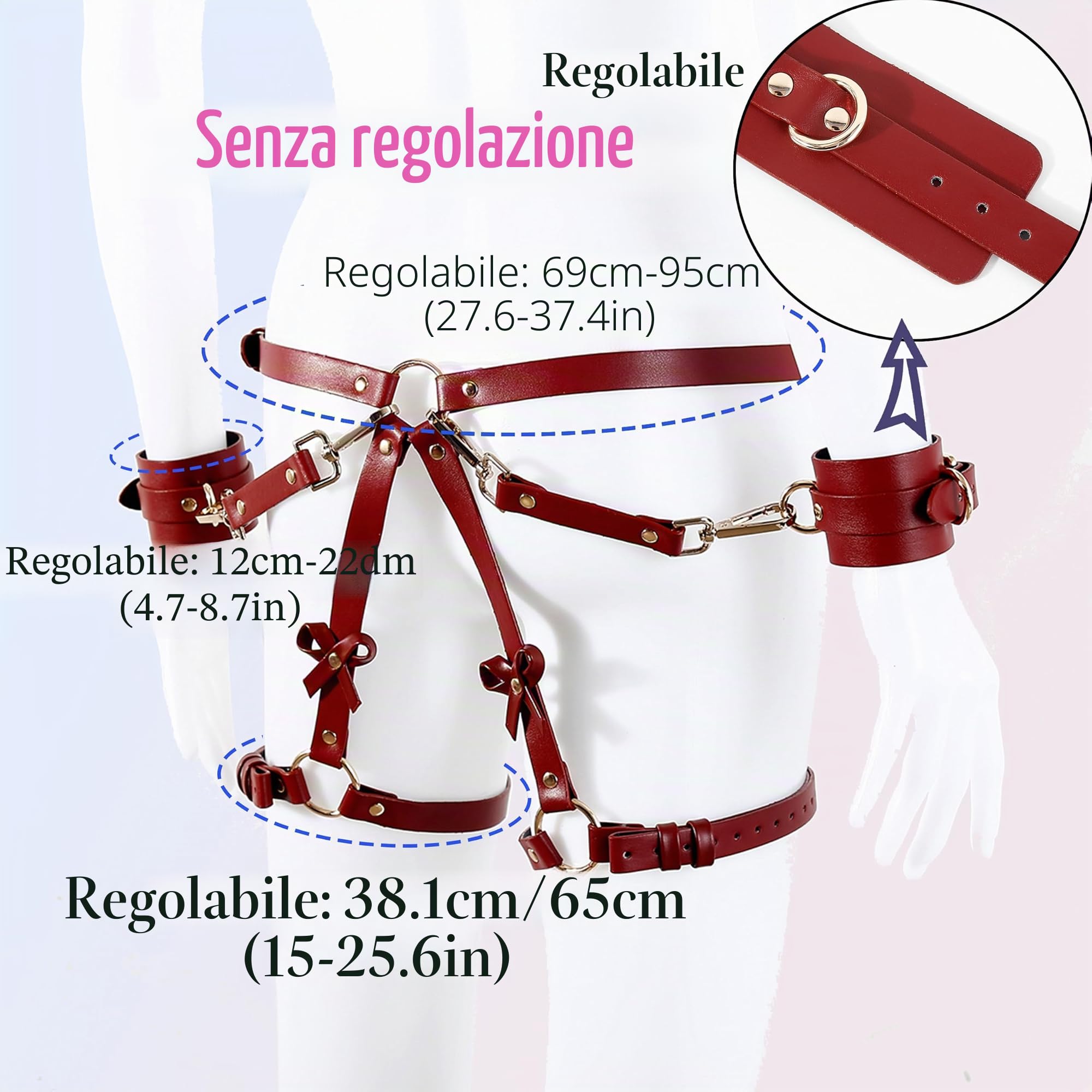Punk Leather Thigh Harness & Waist Chain Belt – Perfetto per Halloween, discoteche ed eventi gotici