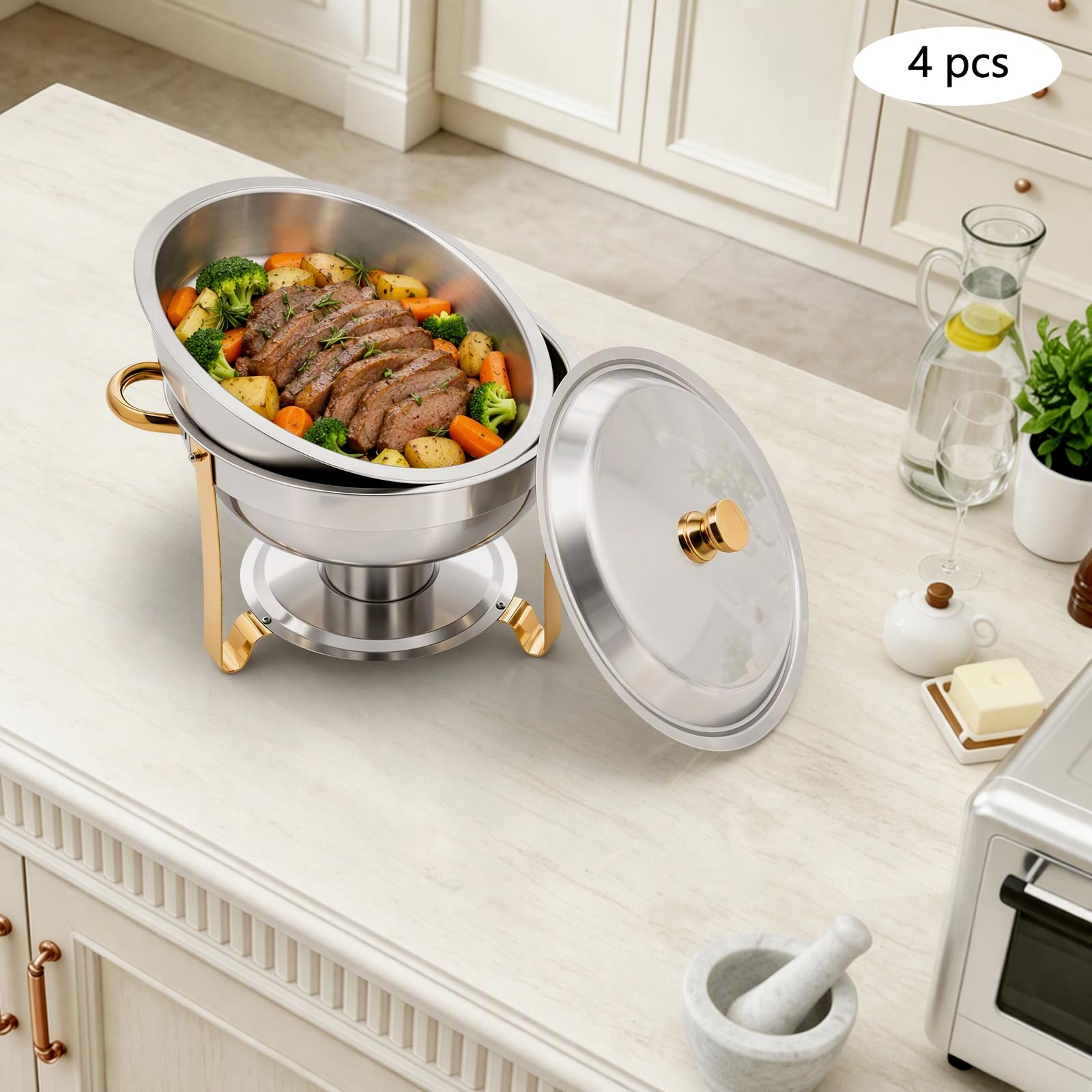 Chafing Dish Buffet Set płyta grzewcza ze stali nierdzewnej 4,5 l