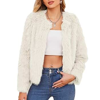 Zando White Fur Coat Women - White Fur Jackets for Women