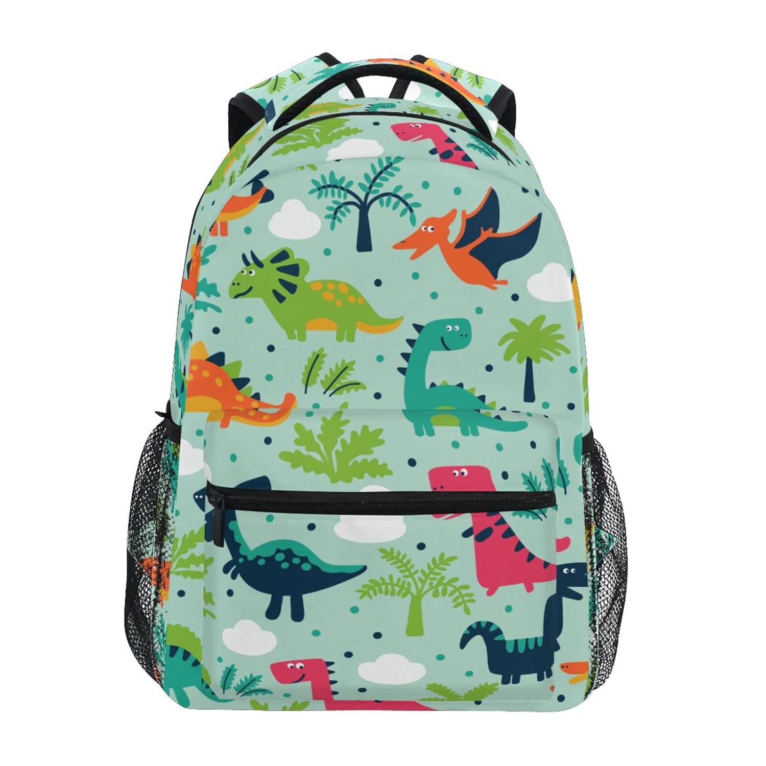 DerlonKaje Funny Dinosaurs Clouds and Trees School Bag Kids Backpack Travel Hiking Camping Day pack