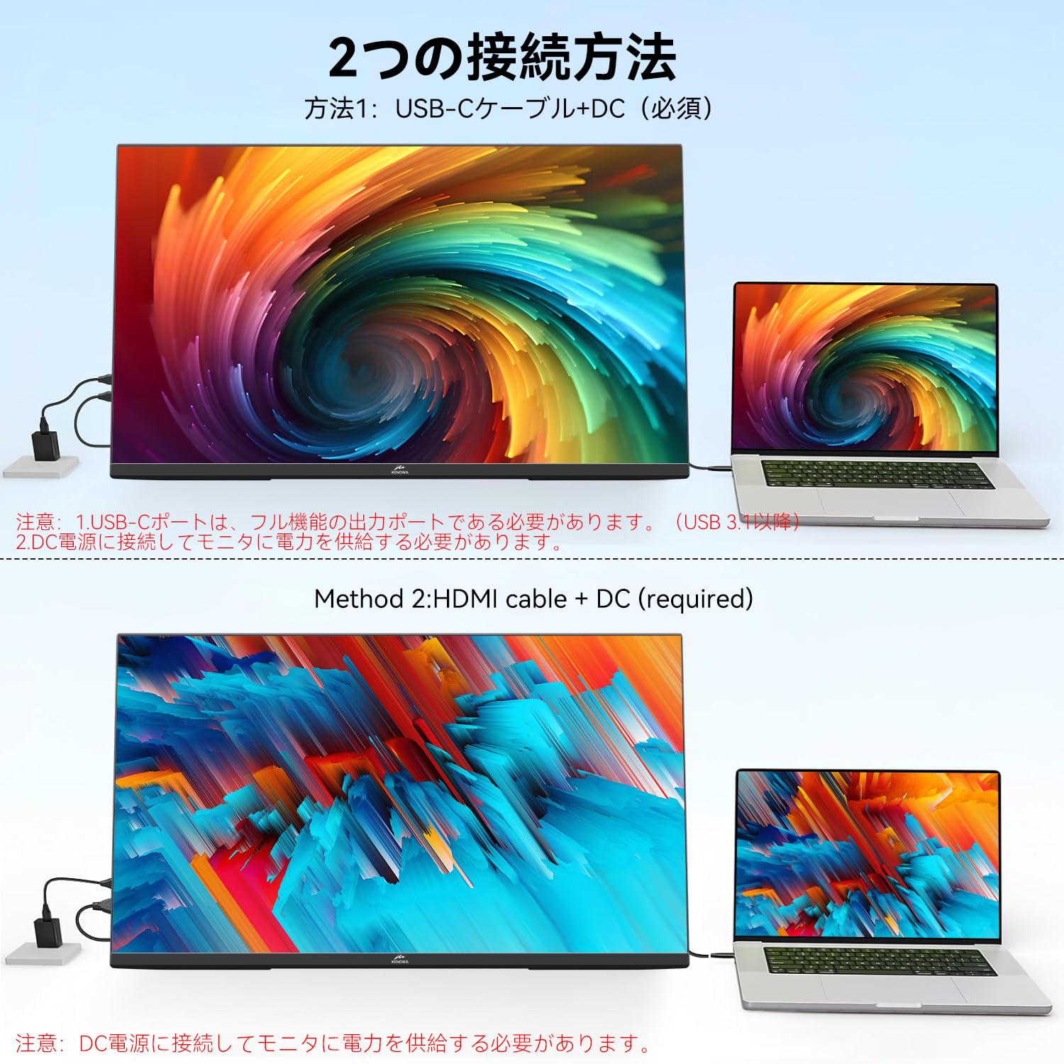 Amazon.co.jp: Kenowa USB-Cモバイルモニター 21.5インチ FHD