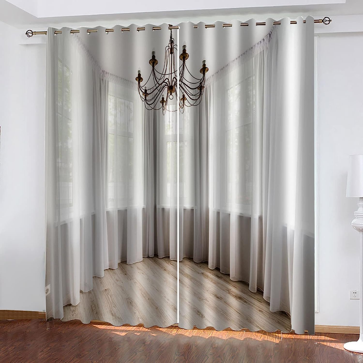 Rideaux occultants thermiques de salon au style moderne pour isolation phonique