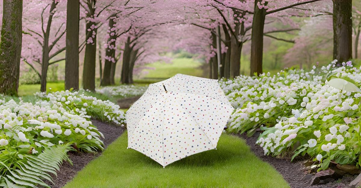Regenschirm Leichter tragbarer kompakter selbstöffnender vinylbeschichteter Stoff mit langem Griff für Sonnen- und Regenschutz Minimalistisches gestreiftes Design