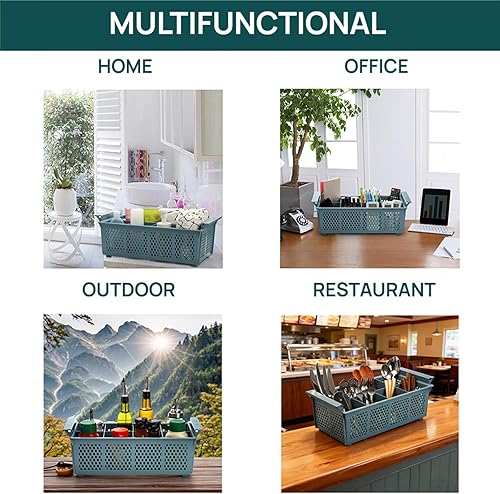 Miniatura 6 de Nicunom Large Flatware Rack, 16" Plastic Cutlery Basket 8-Slot Silverware Organizer for Knives, Forks, Spoons, Utensils, Flatware Dishwasher Basket