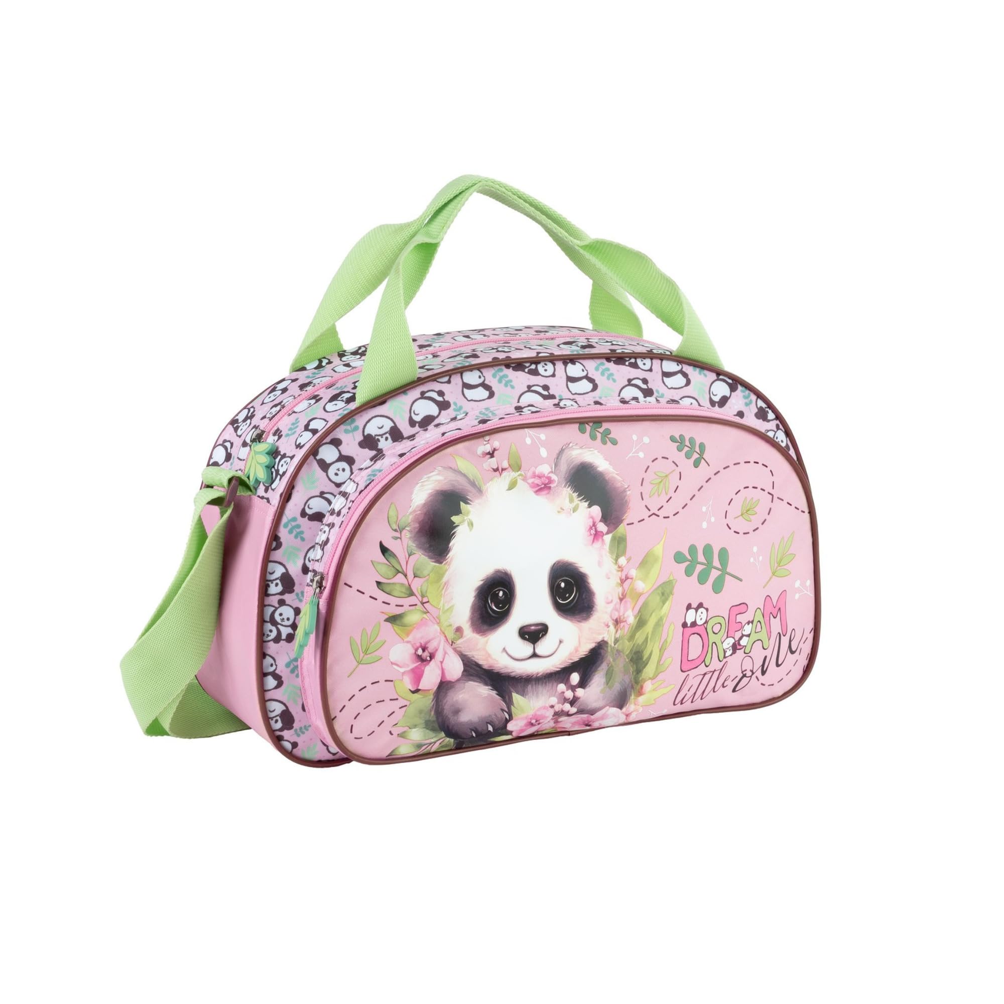 Goldkids - Schulranzen für Jungen und Mädchen, 15er-Set - Schul-Rucksack für Kinder mit Federmäppchen - Schuhbeutel Trinkflasche und Brotdose - Panda Motiv - 1-3 Klasse
