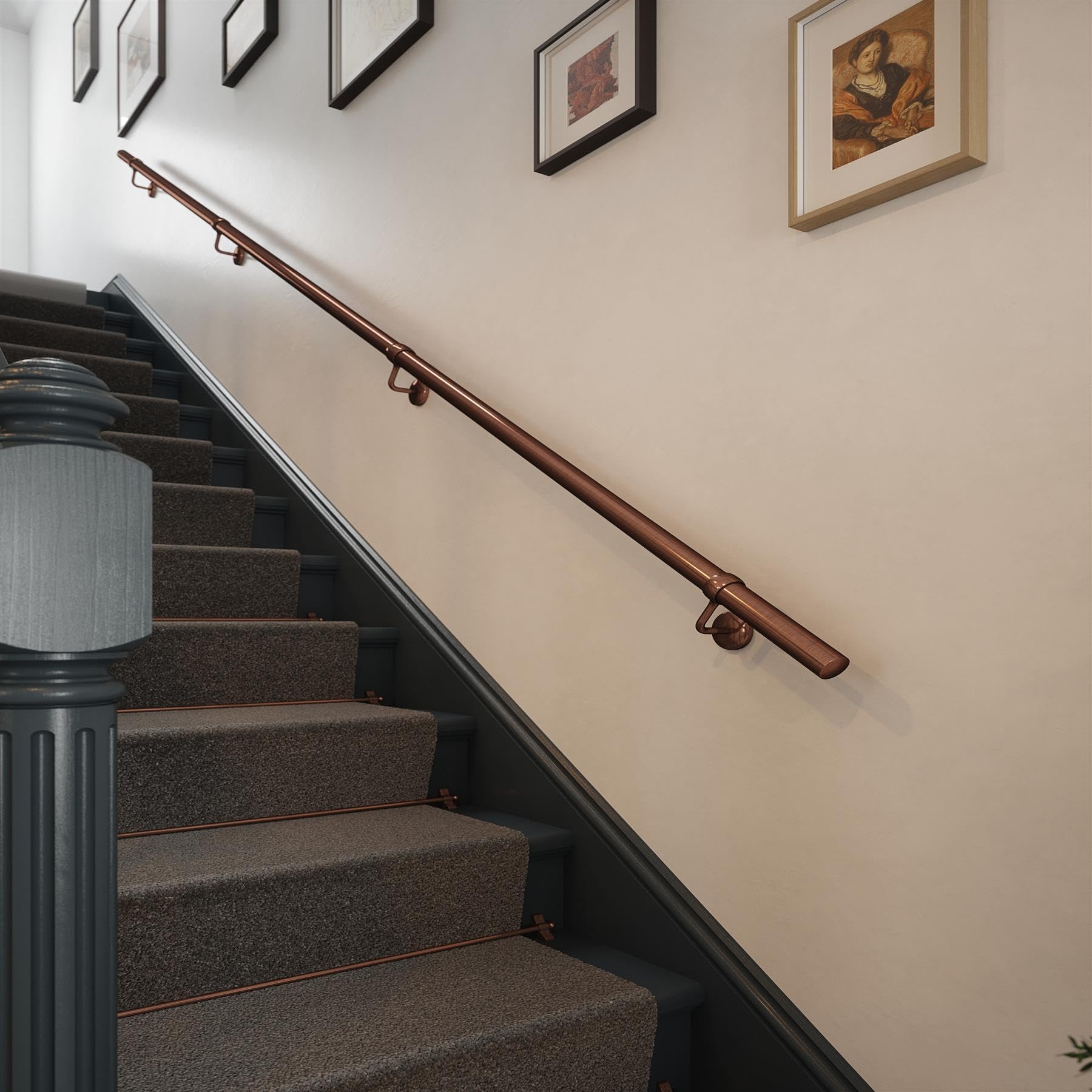 Forgeworks Antique Copper Stair Hand Rail Kit 3.6M