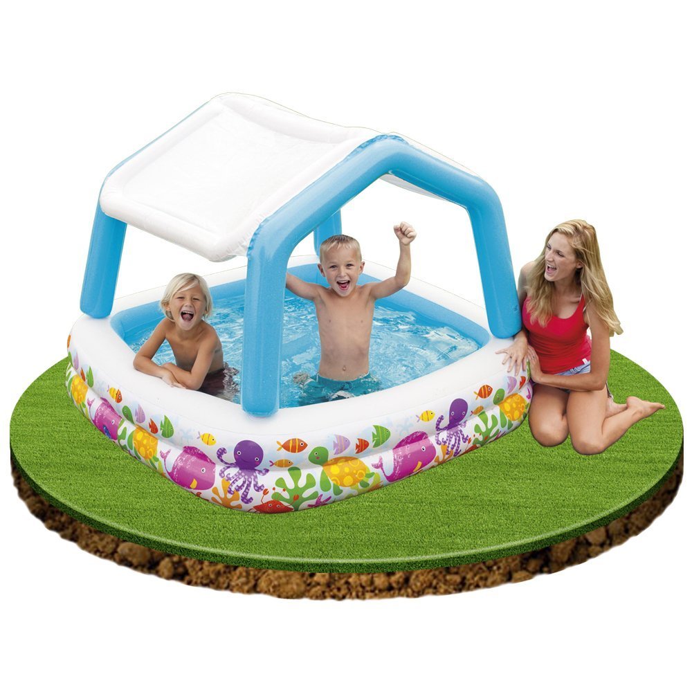 Intex 57470NP - Piscine Gonflable pour Enfant intex avec auvent Amovible - 157 x 157 x 122 cm - 295 l