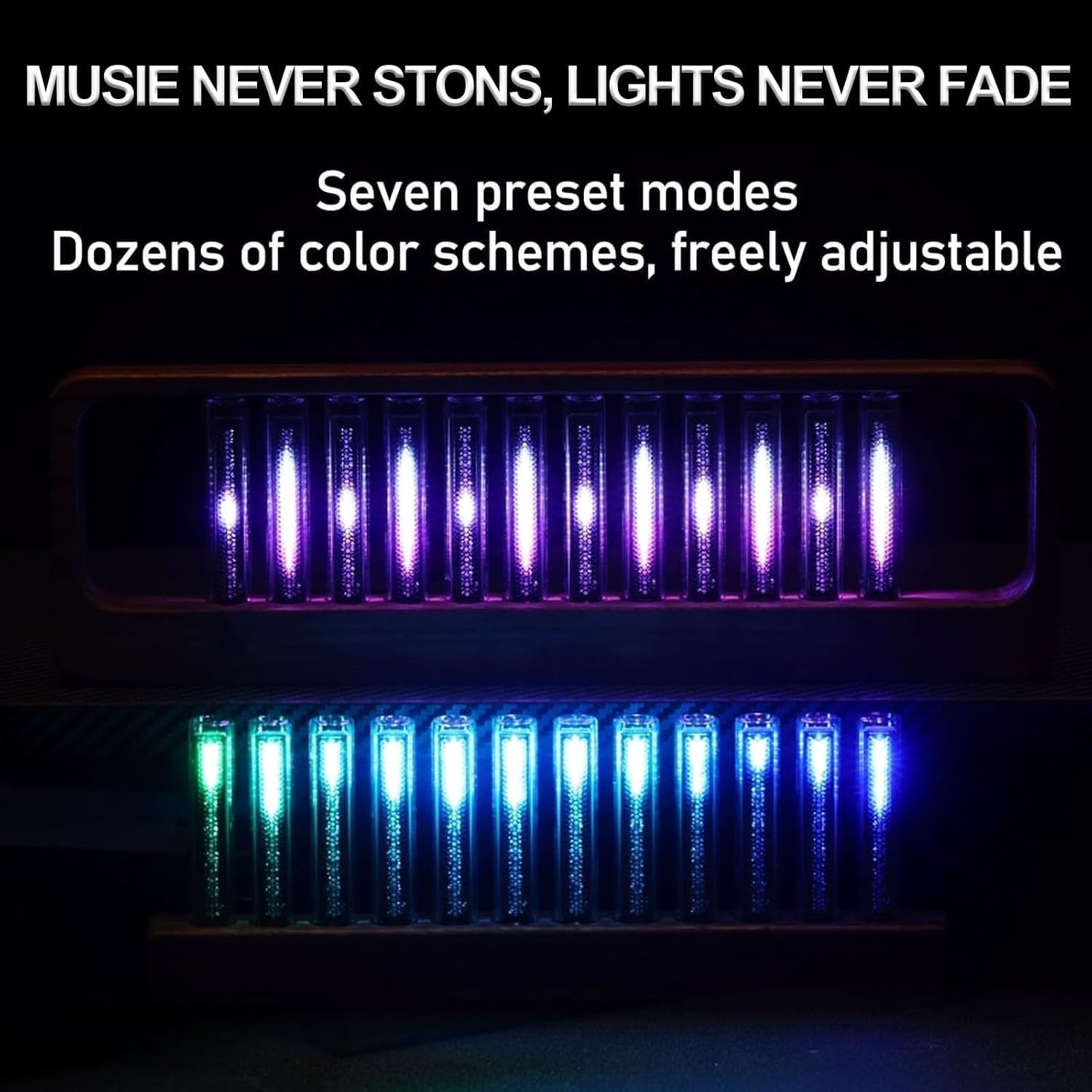 TsoLay Musik-Rhythmus-Licht, RGB-Sound-Spektrum-Lampe Mit 12 Röhren Und 7 Voreingestellten Modi, Helligkeit Und Farbe Einstellbar, 240 Vollfarb-LEDs, Für Studio Und Gaming-Zimmer