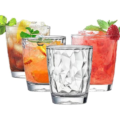 Plastic Tumblers, 10 Ounce Unbreakable Tumblers Cocktail Glasses, Reusable Water Cups Acrylic Drinking Glasses, Portable Drinkware Water Tumblers for Juice, Beer, Milk Picnic Party Camping, 4 Pack