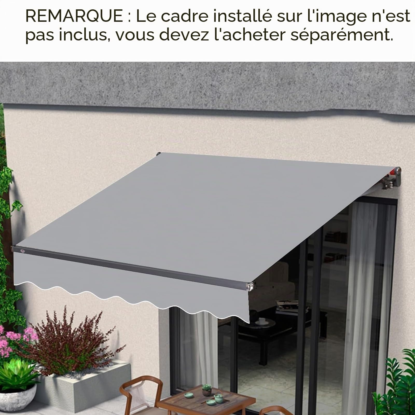 Banne Extérieur Tissu De Remplacement, Toile for Store Banne, Cadre Non Inclus, Anti-uv Et Imperméable, 280g Polyester, Toile D'Auvent Tissu De Rechange for Store, Noir/Gris/Bleu/Marron, 2/3/4/5m(Brow