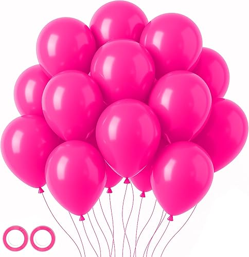 105 globos de color rosa intenso de 12 pulgadas, globos de color rosa oscuro para cumpleaños, graduación, baby shower, boda, aniversario, fiesta