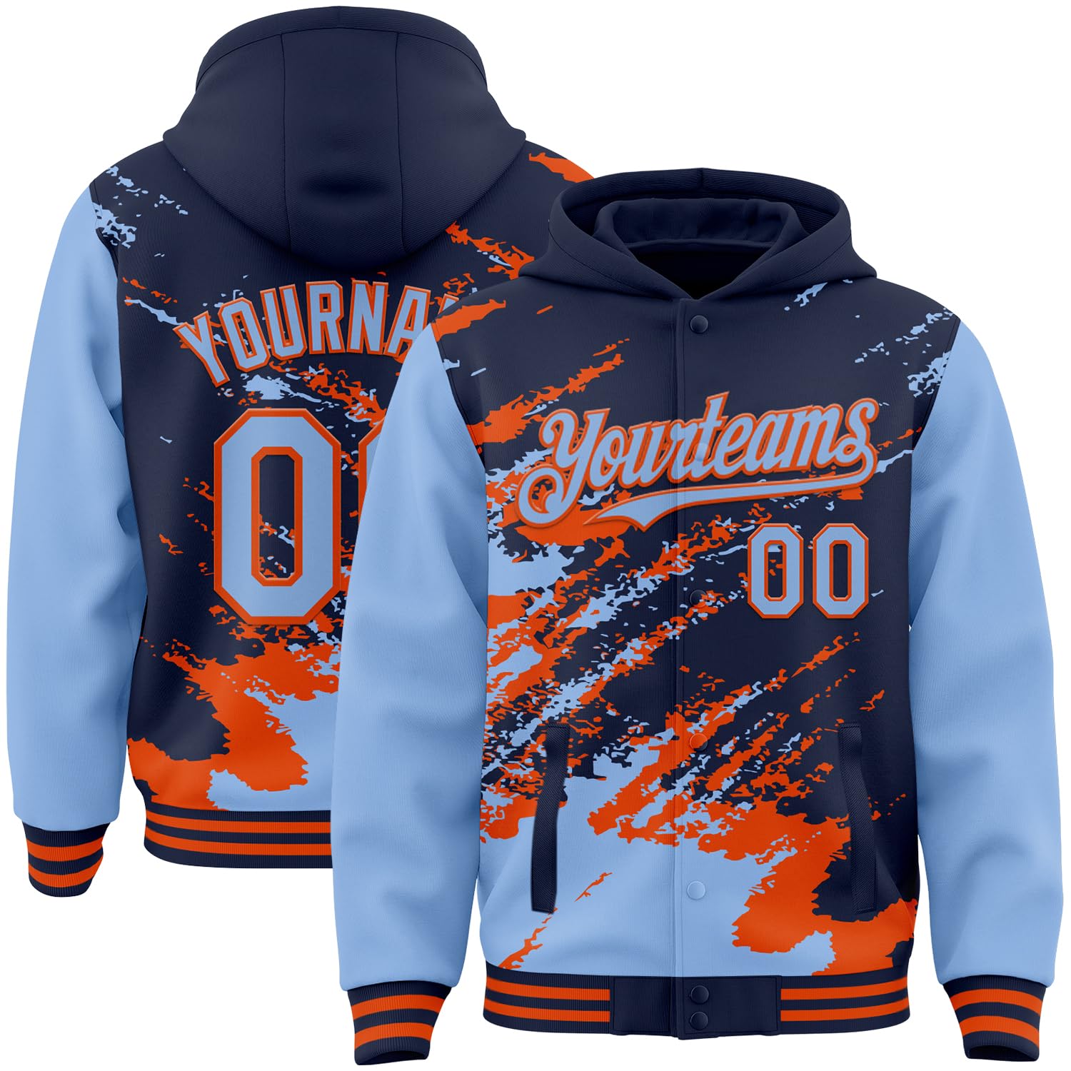 Custom Baseball Team Hooded Jacket Personalized Novelty Varsity Jackets Bomber Jerseys for Men Women Boys Girls