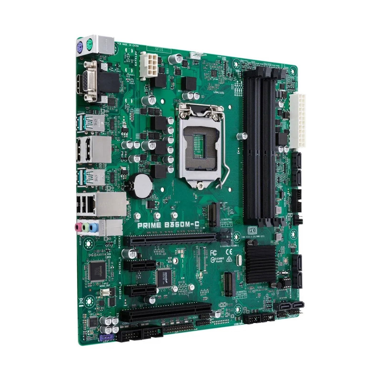 Placa Base Placa Base Fit For ASUS Prime B360M-C LGA1151 Compatible con i5-9400F 9500F 9600K i7-8700K 9700KF CPU DDR4 2666MHz NVME M.2 HDMI Micro ATX