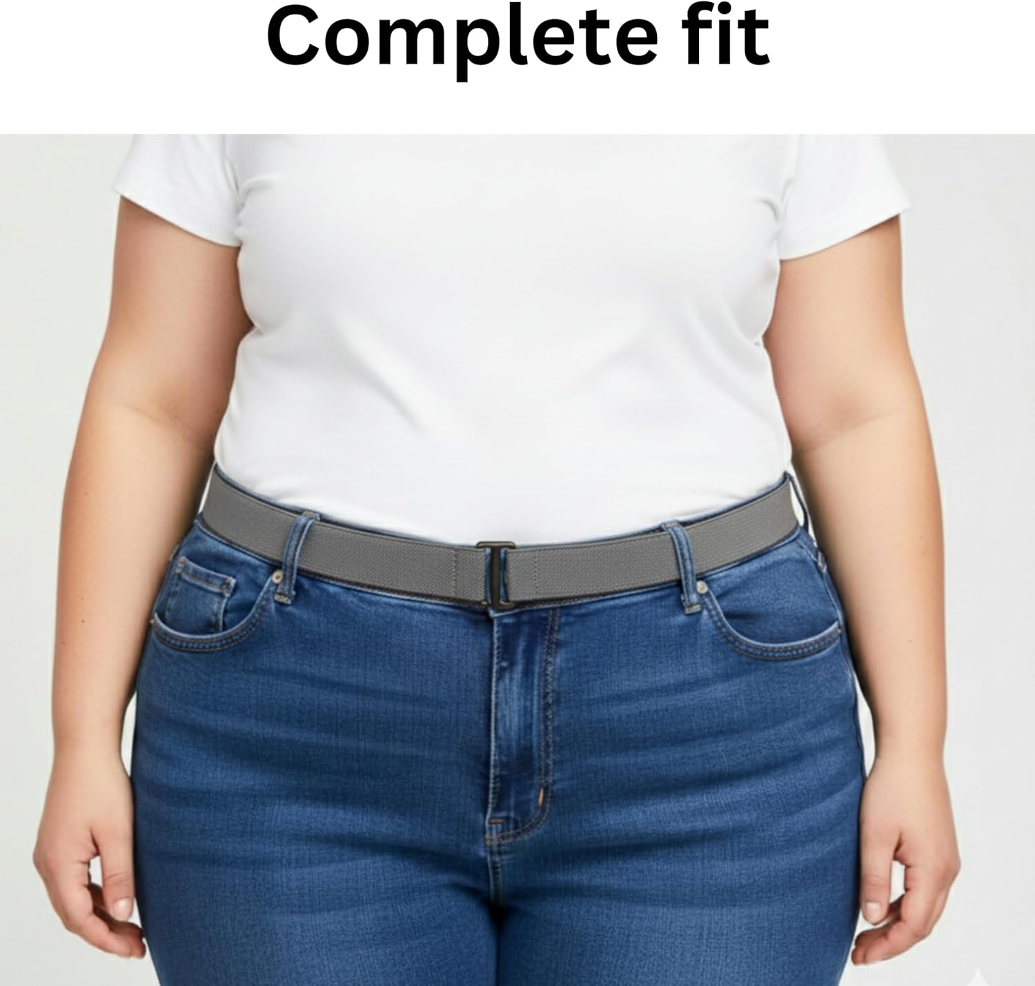 Plus Size Belts for Women, Invisible Stretch Belt for Women Plus Size, No Show Belts, Elastic Strap Flat Buckle Adjustable
