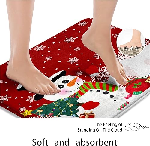 Miniatura 7 de ArtSocket Juegos de baño de reno con cortina de ducha y alfombras y accesorios, juegos de cortinas de ducha de copo de nieve, cortinas de ducha de