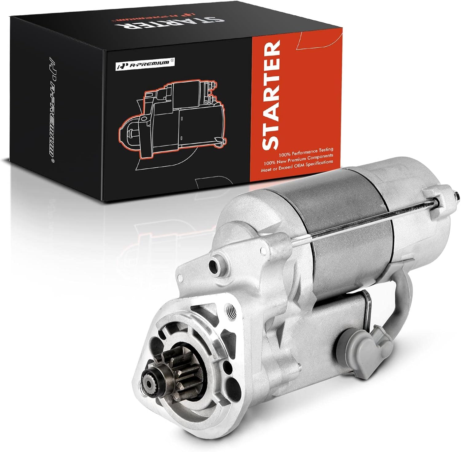 A-Premium Starter Motor Compatible with Toyota Tundra 2005-2010, Tacoma 2005-2010, 4Runner 2003-2009, FJ Cruiser 2007-2009, 4.0L, 12V 2.0KW 10 Teeth Clockwise, Replace# 428000-1250, 9642809125