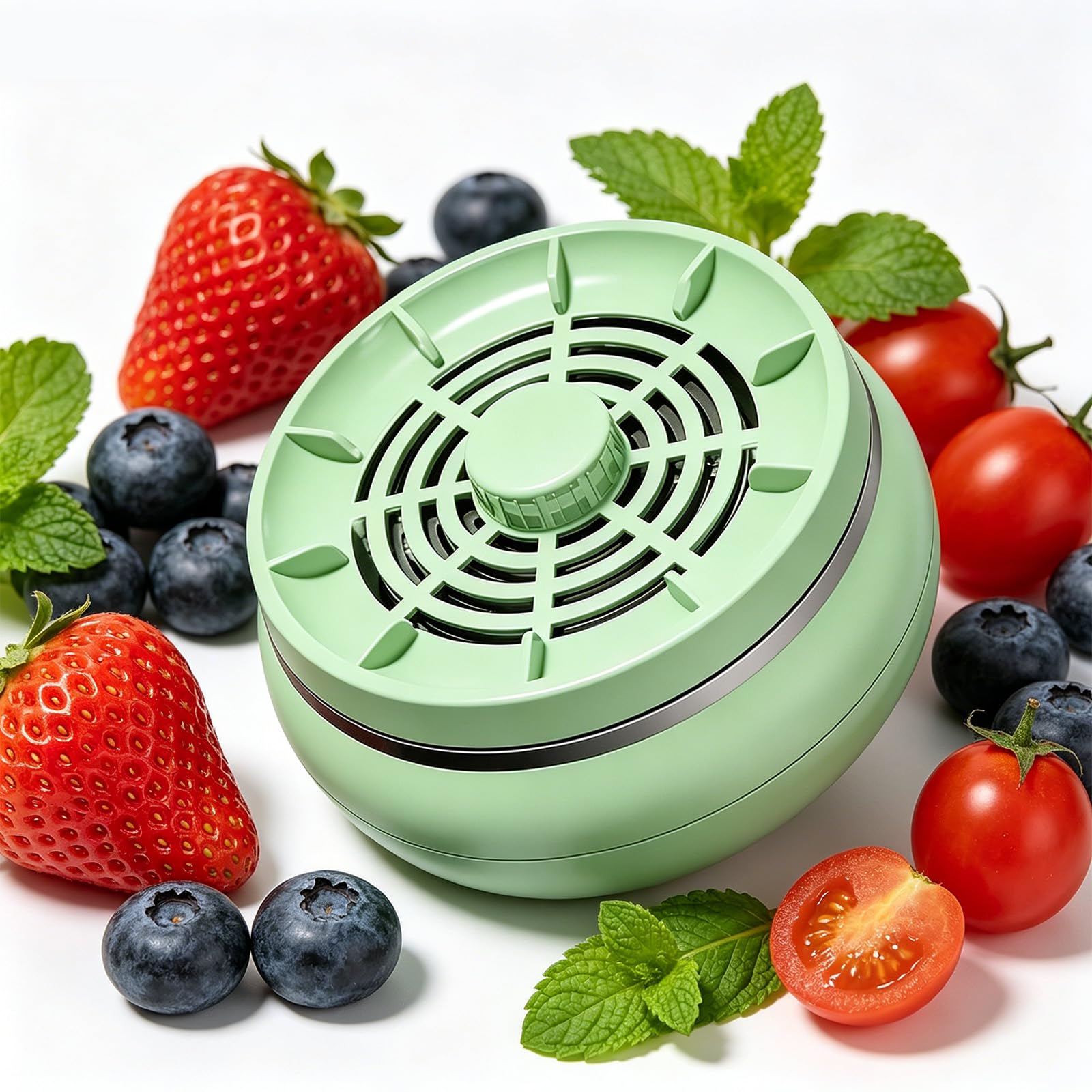 Nnbwlmaee Green Vegetable Fruit Purifier, Portable Automatic Vegetable & Fruit Cleaner Washer With Electrolysis & Vortex Technology, 4 Cleaning Modes For Pesticide Removal, Waterproof, For Home Kitchen (Green)