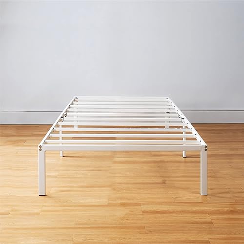 Miniatura 70 de Best Price Mattress Marco de cama de plataforma de metal de 18 pulgadas, listones de acero resistente, blanco, tamaño Queen